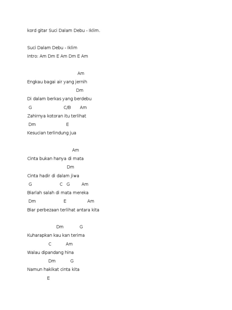 Lirik Suci Dalam Debu yang Menggetarkan Hati dan Menginspirasi