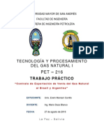 Contrato de Exportación de Venta Del Gas Natural Al Brasil y Argentina