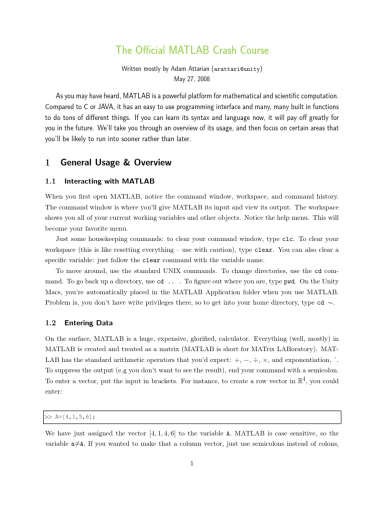 Matlab PDF | PDF