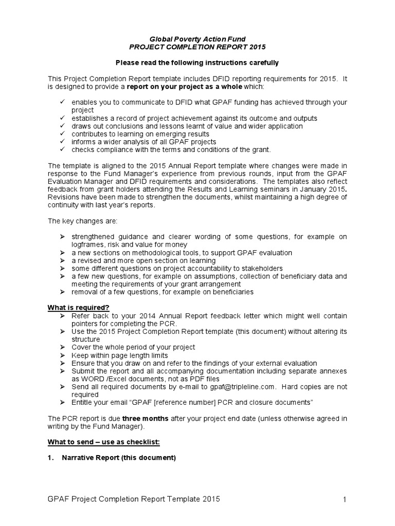 DFID GPAF IMP 10 PCR Final Narrative Report 10-10-10  Millennium