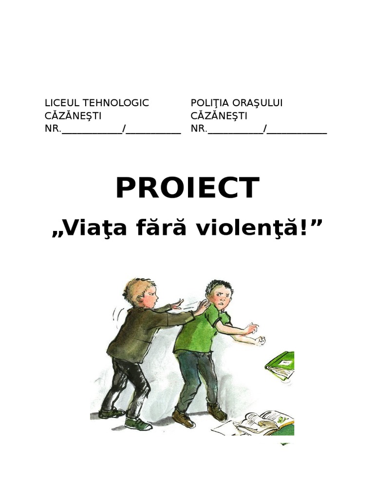 Viata Fara Violenta - Proiect | PDF