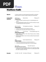 Teacher Resume 2010