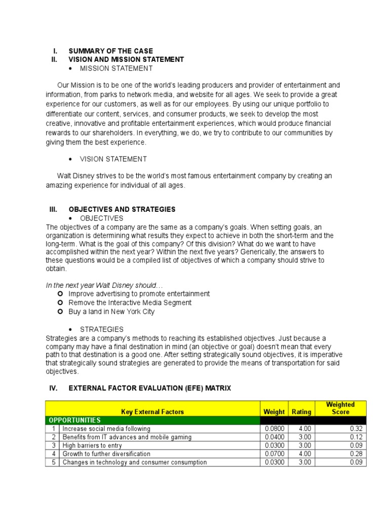 Disney's Strategic Business Overview | PDF | Target Audience ...