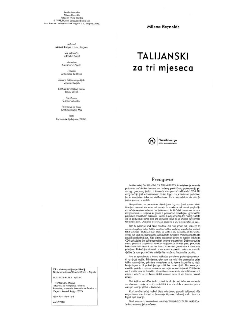 Documents - Tips - Talijanski Za Tri Mjeseca PDF | PDF