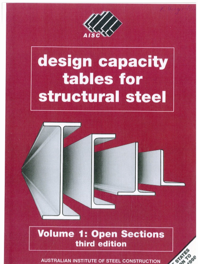 Design Capacity Tables For Structural Steel Open Sections Nature