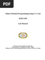 ETIT 255 Object Oriented Programming Using CPP Lab