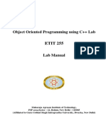 ETIT 255 Object Oriented Programming Using CPP Lab