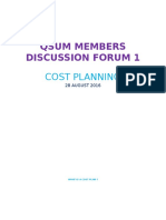 Qsum Members Discussion Forum 1 -Cost Planning Presentation