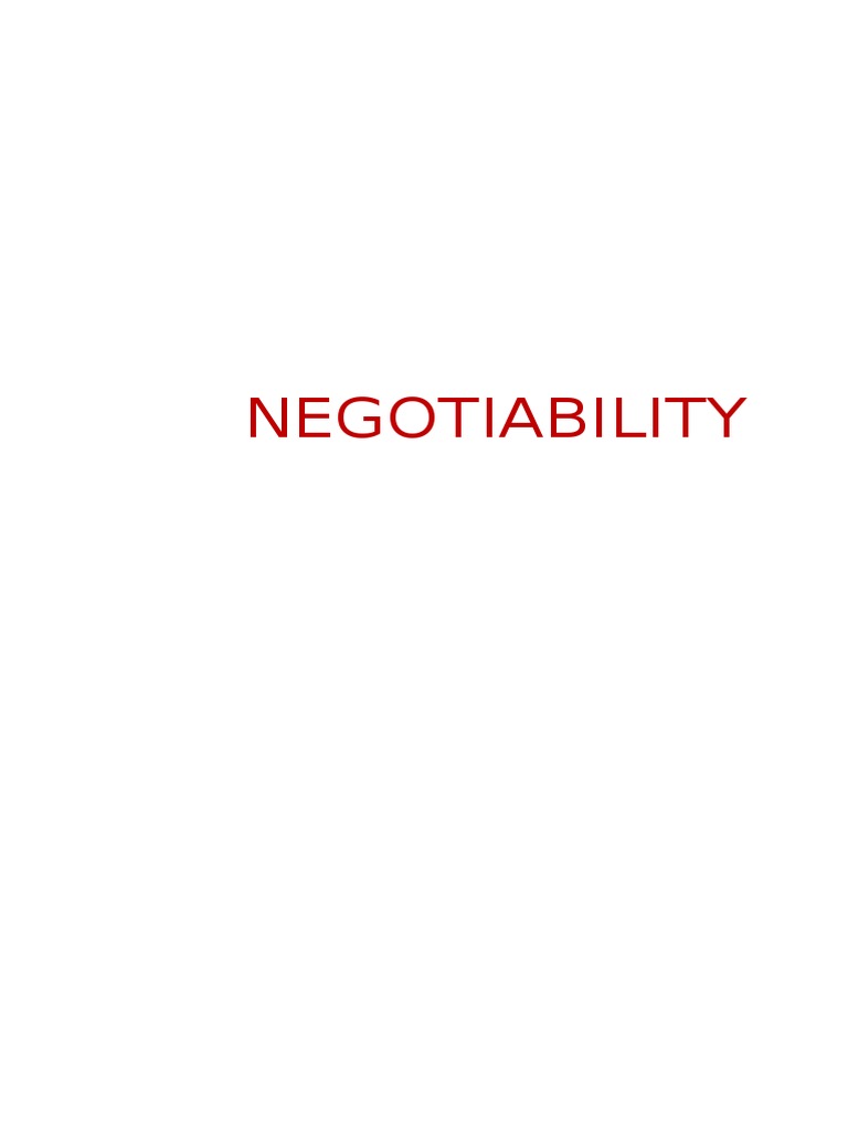 Negotiability and Liability in Financial Instruments | PDF