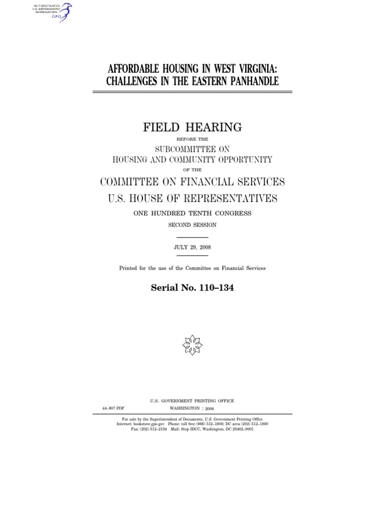 Affordable Housing in West Virginia Challenges in The Eastern