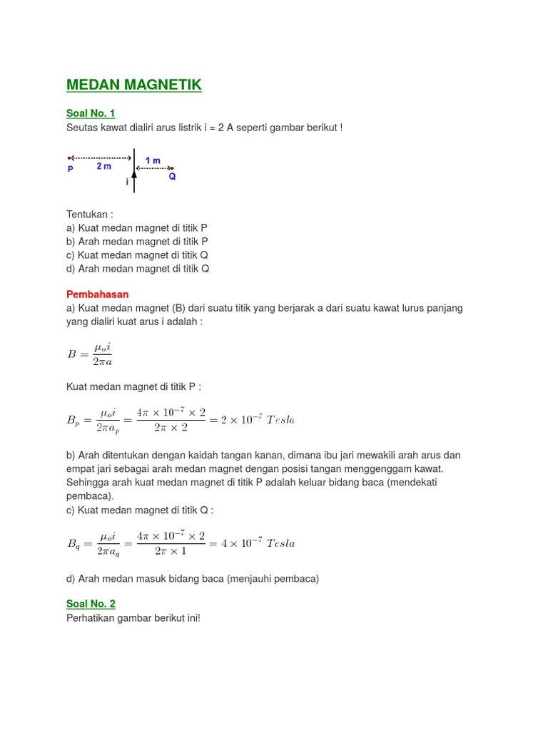 Contoh Soal Medan Magnet