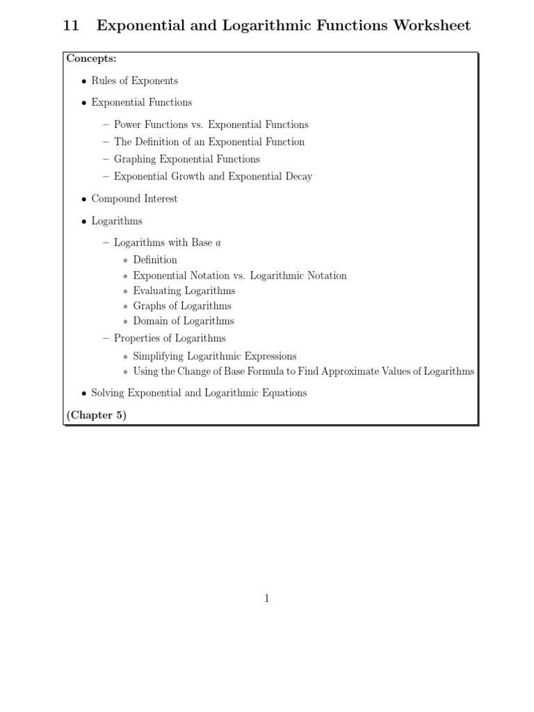 worksheet Writing Exponential Functions Worksheet exponential worksheet solution logarithm exponentiation