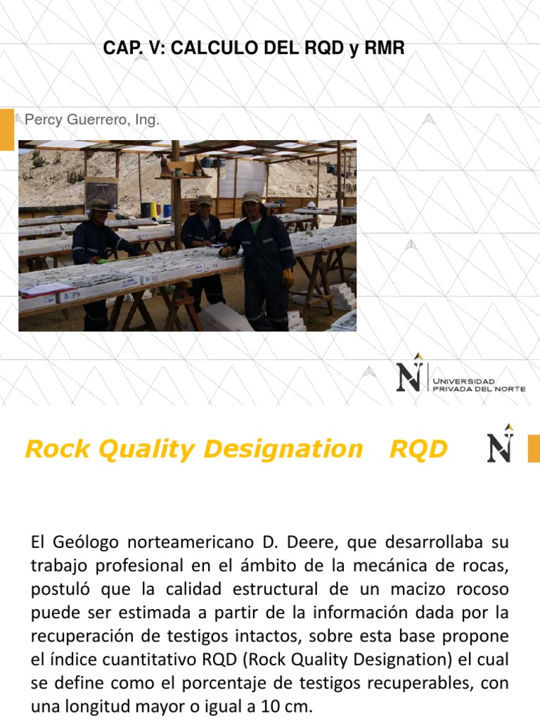 CALCULO RQD y RMR | PDF | Esfuerzo cortante | Geología