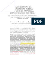 Democratização Da Administração Pública e o Ocaso Do Paradigma Estadocênrtrico No Brasil PDF