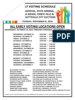 Early Voting Schedule Nov 2016