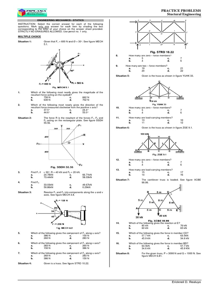 Practice Problems Design PDF Young's Modulus Elasticity (Physics)