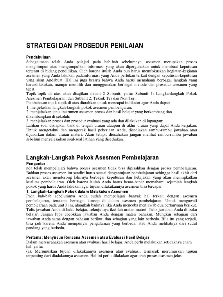 LANGKAH-LANGKAH Pembuatan Asesmen