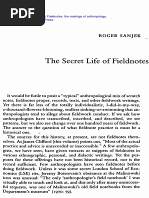 SANJEK, Roger - The Secret Life of Fieldnotes