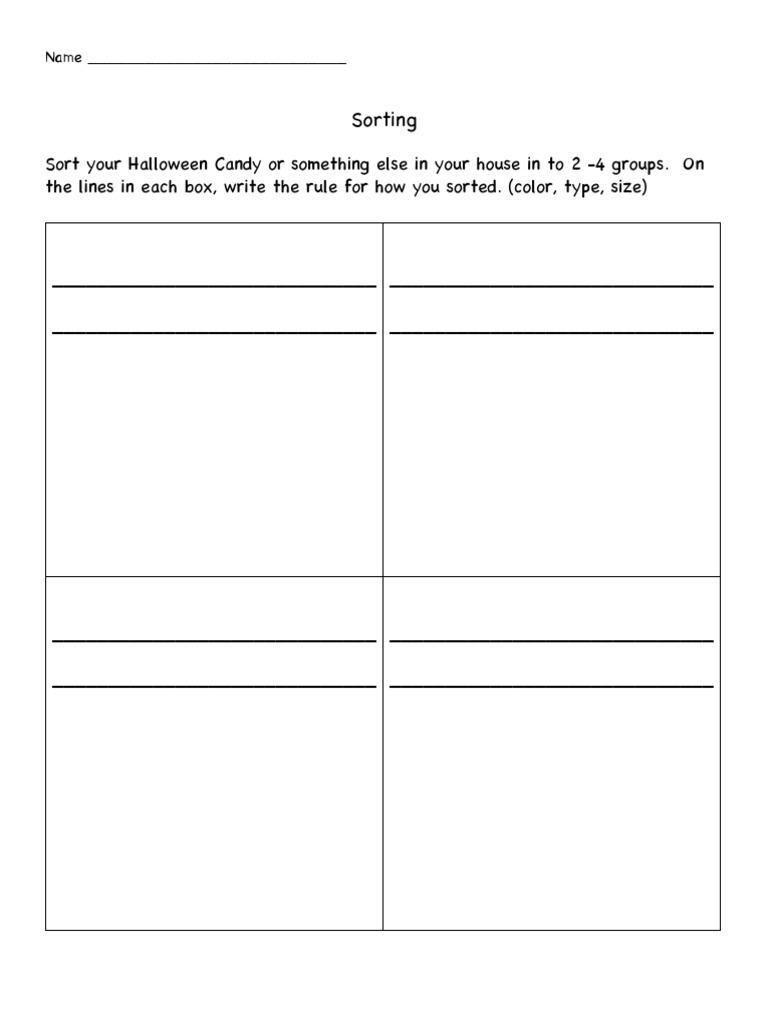 Sorting Activity for Halloween Candy | PDF | Business | Home & Garden