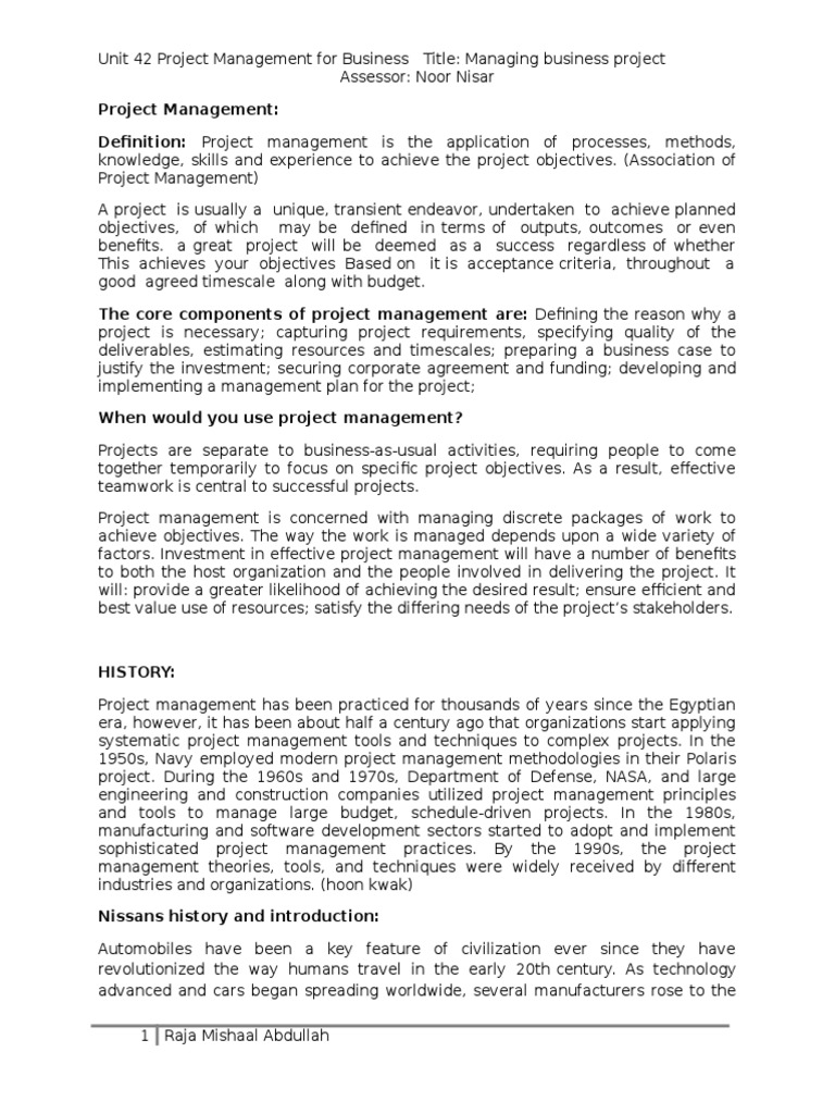 Project Managemnt | PDF | Project Management | Nissan