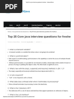 Top 25 Core Java Interview Questions For Freshers - InstanceOfJava