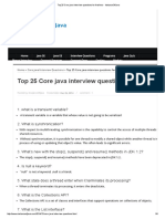 Top 25 Core Java Interview Questions For Freshers - InstanceOfJava