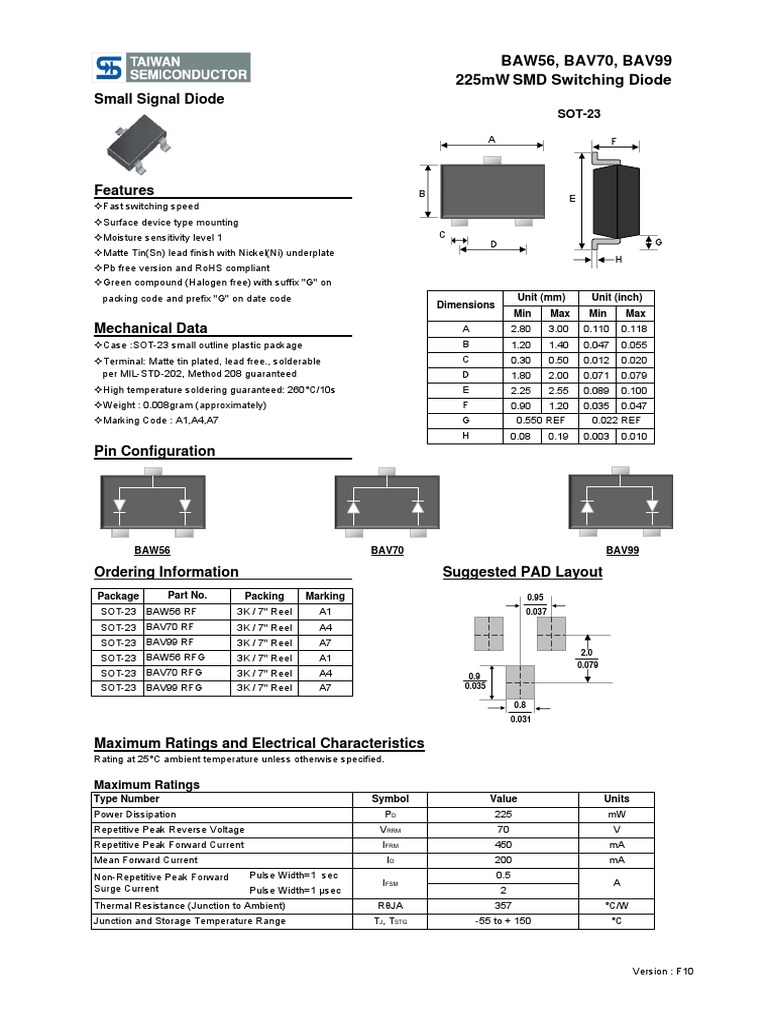 bav99 a7w | Diode | Electronics
