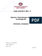 Trabajo Práctico Nro. 3 - Metodología de La Investigacion - Sistemas Complejos
