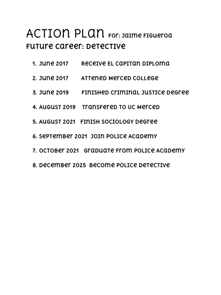 Jaime Figueroa's Detective Career Plan | PDF