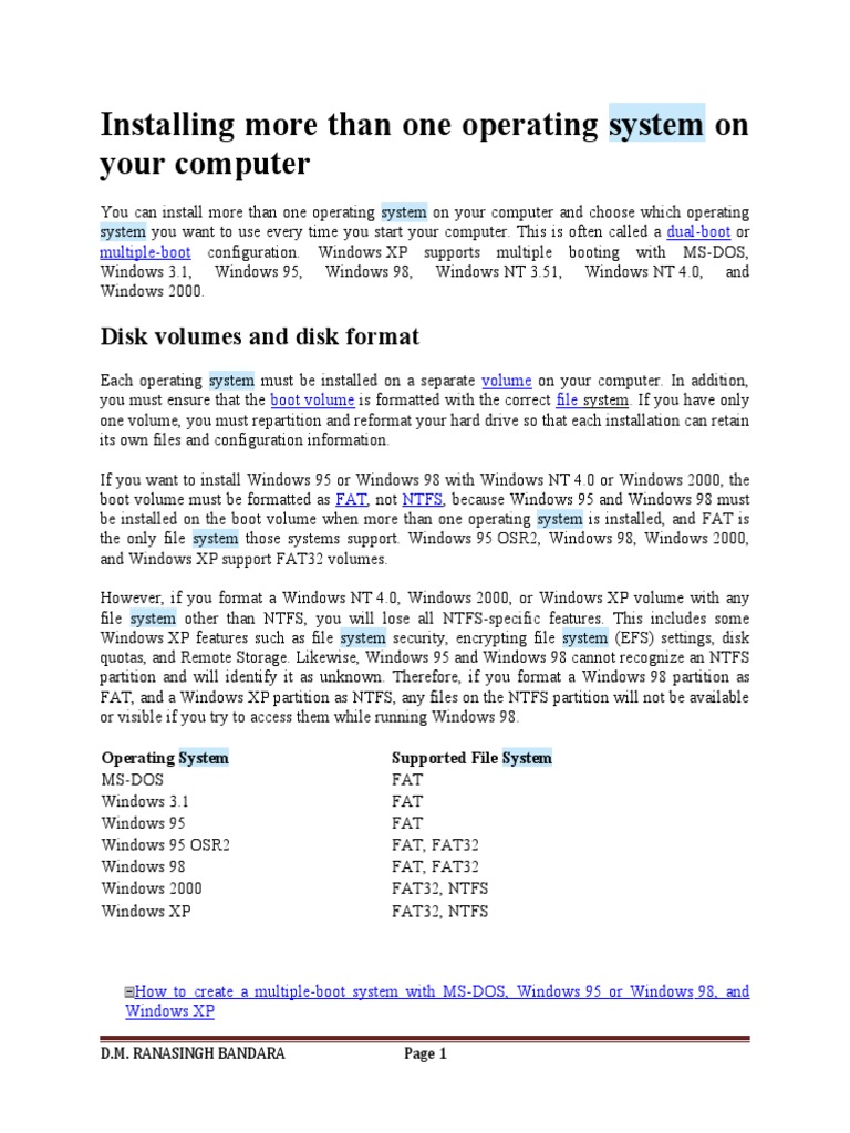 Installing More Than One Operating System On Your Computer: Disk ...