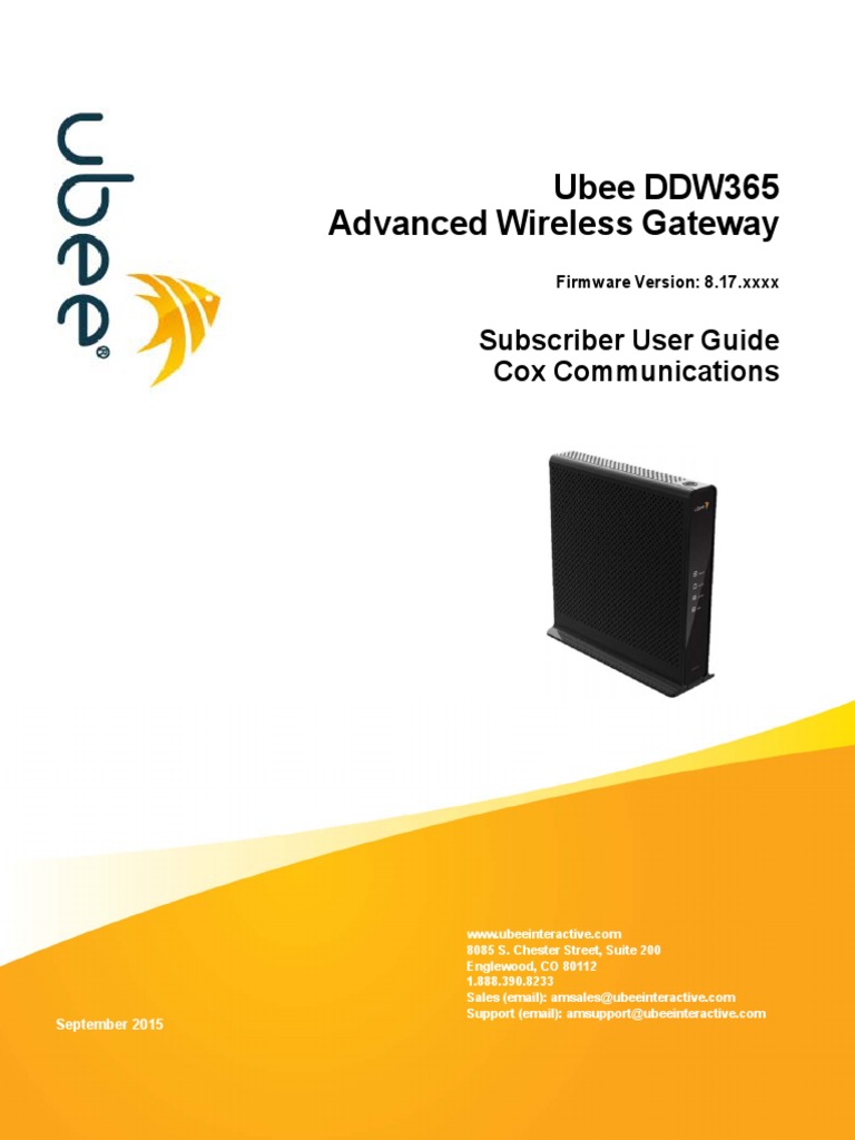 Ubee Router Manual PDF Ip Address Wi Fi