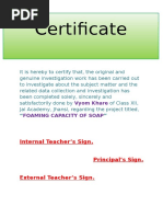 Certificate: Internal Teacher's Sign