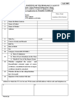 Acd. 009 National Institue of Technology Calicut: Dues, If Any