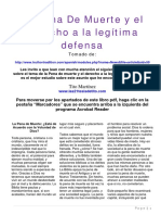 La Pena de Muerte y El Derecho A La Legitima Defensa Biblico