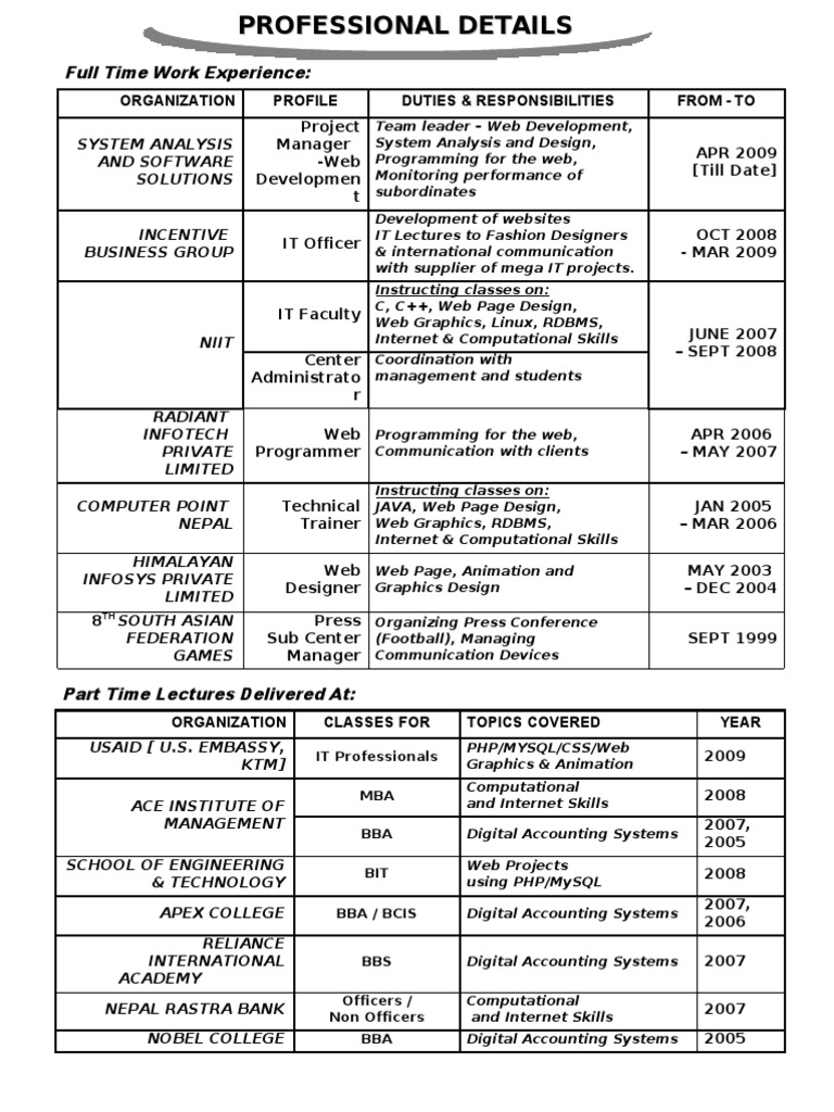 Comprehensive IT Professional Profile | PDF | Oracle Database | Web ...