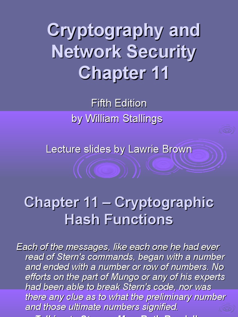 Hash Functions Cryptography Powerpoint Presentation Notes Security