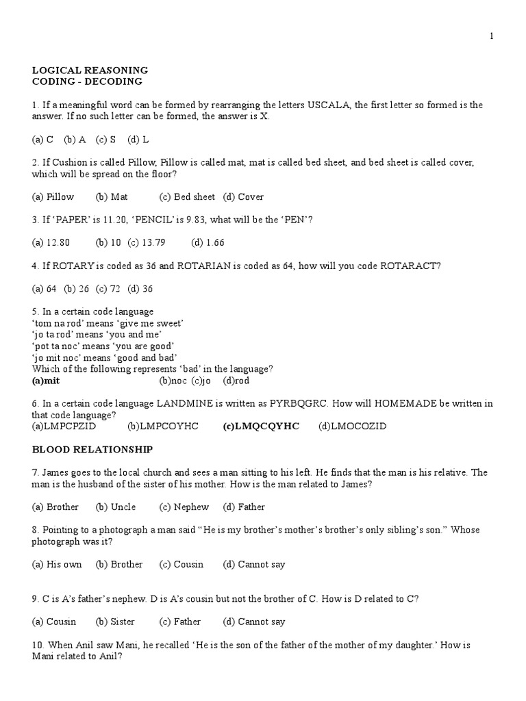 Logical Reasoning CW | PDF | Teaching Mathematics