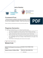 Student Registration Number: Module Title: Managerial Accounting and Finance Academic Tutor: MR Mark Fisher