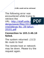 URL Retrieval Error Caused by No Route to Host
