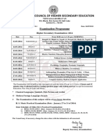 WBCHSE 2014 Schedule PDF