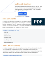 How to Write a Sales Clerk Job Description