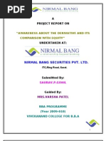 Download Project on Derivative Market by saurav SN32933085 doc pdf