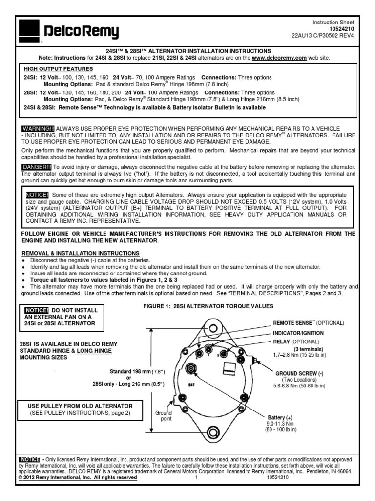 Acdelco 24si Alternator Wiring Diagram - Wiring Diagram ...