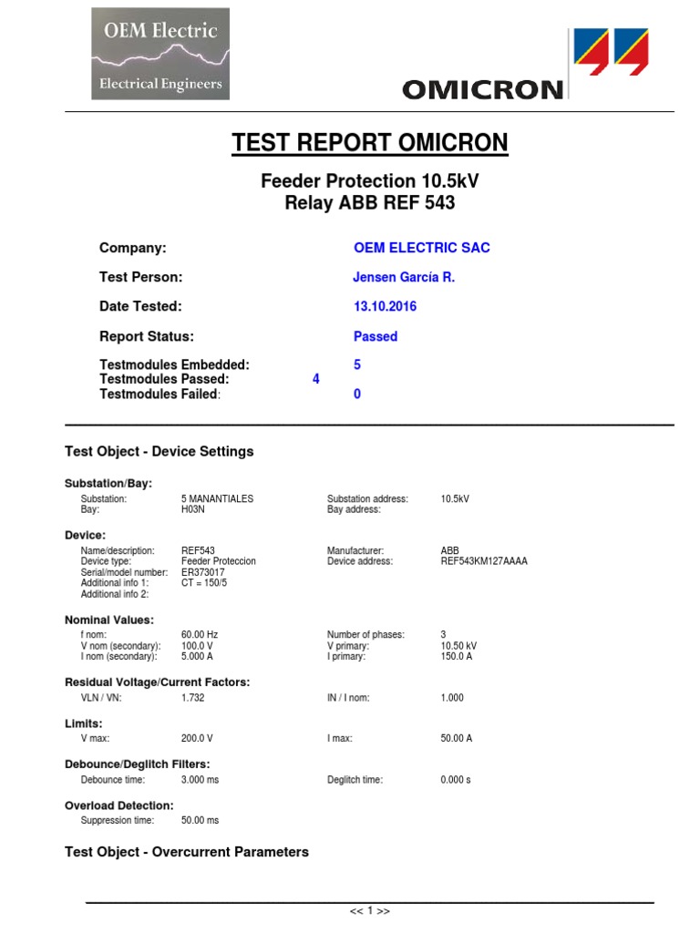 ABB Relay Test Report | PDF | Computer Engineering | Manufactured Goods