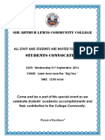 Student Convocation Flyer 21st September 2016