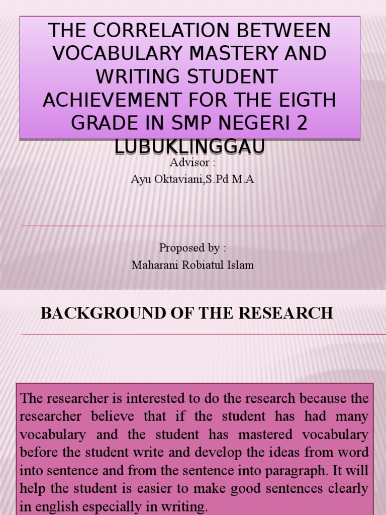 research proposal teaching vocabulary