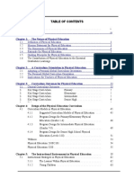 Table of Contents for Physical Education Curriculum Framework