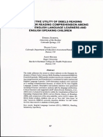 The Predictive Utility of Dibels Reading Assessment For Reading Comprehension Among Third Grade English Language Learners and English Speaking Children