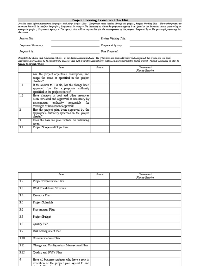 Project Transition Checklist | PDF | Accountability | Leadership