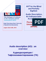 Audio Description - Audiovisual Accessibility For The Blind